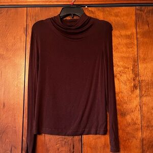 Vince Women's Long Sleeve High Cowl Neck Top - Brown
